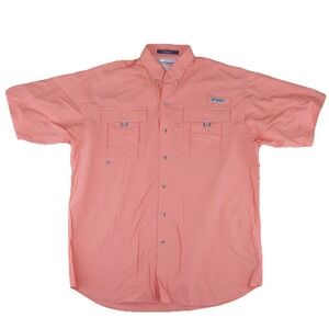 Columbia PFG Men's Outdoors Fishing Vented Shirt Size LT Large Tall Pink